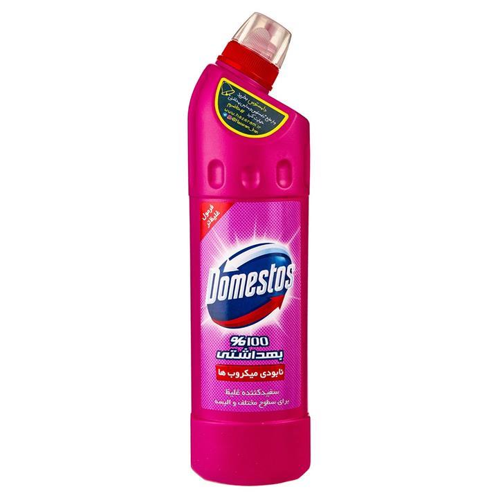 مایع سفید کننده صورتی غلیظ دامستوس حجم 750 میلی لیتر Domestos Pink Bleeching Liquid Surface Cleaner 750ml